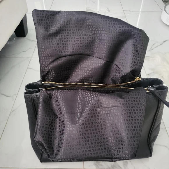 Kate Spade Black Leather Leighann Satchel / Tote Handbag (Mulberry Street) - Picture 13 of 14